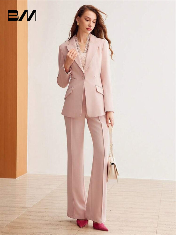 Elegant Light Pink Women's Suit Suit Blazer Classic 2 Piece Set Designer Wedding Tuxedo Special Occasion Prom Dress Formal
