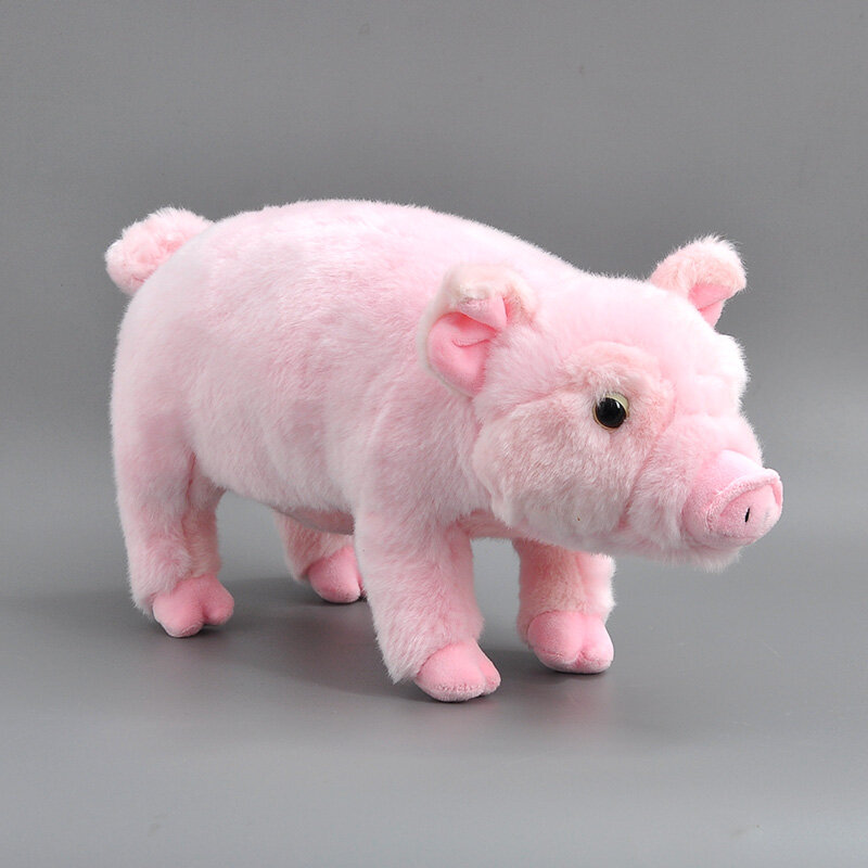 35cm wysoka wierność symulowana śpiąca różowa świnka pluszowa zabawka prawdziwa wypchane zwierzę pluszowa zabawka miękka lalka Kawai zabawki prezenty