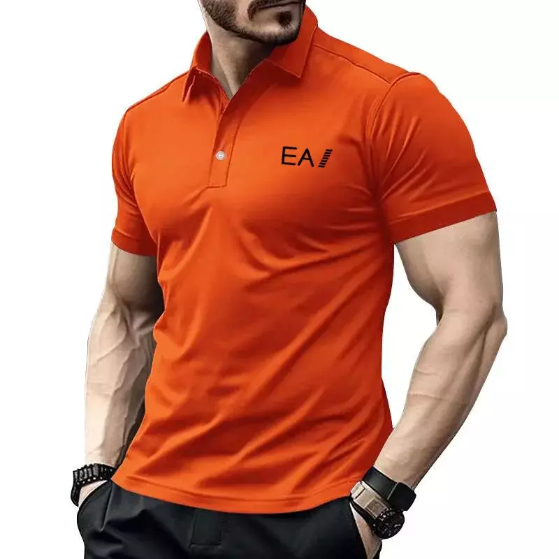 Мужская Новая футболка, Классическая рубашка-поло с коротким рукавом, летний топ, Повседневная футболка с воротником на пуговицах, супер большие размеры, Повседневная рубашка-поло