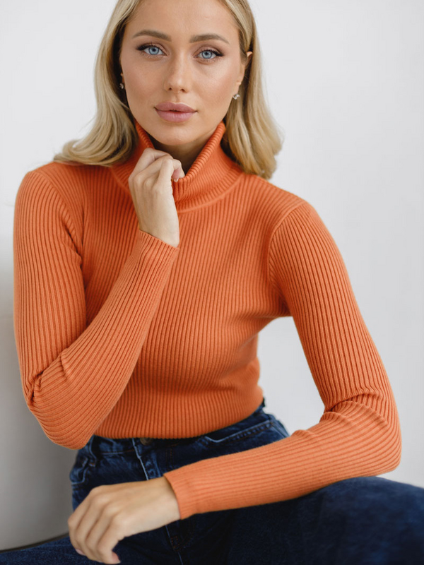 Remelon-Suéter de gola alta feminino, Suéter versátil, malha fina, monocromático, casual, elegante, elasticidade, outono, 2023