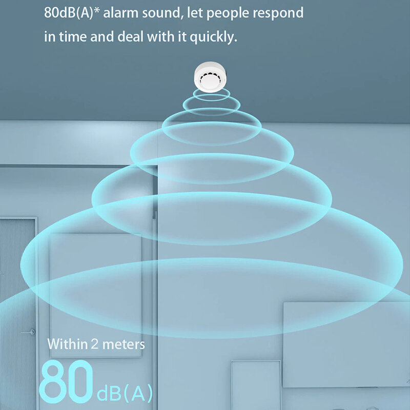 Tuya WiFi detektor dymu czujnik fotoelektryczny Alarm przeciwpożarowy bezpieczeństwo w kuchni domowej inteligentny Alarm czujnik dymu z inteligentną aplikacją