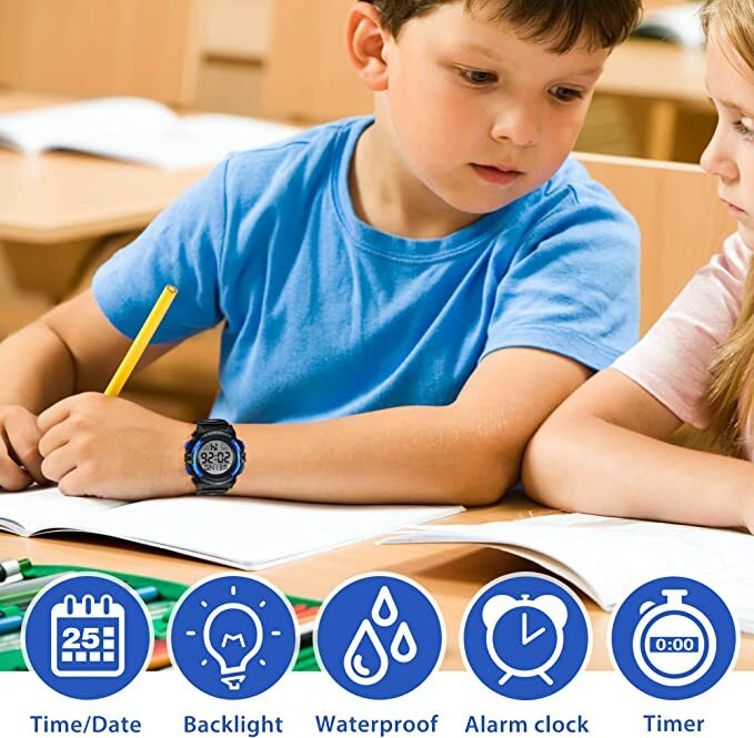 Orologi elettronici per bambini quadrante luminoso sveglie multifunzione impermeabili LED orologio da polso digitale per ragazzi e ragazze
