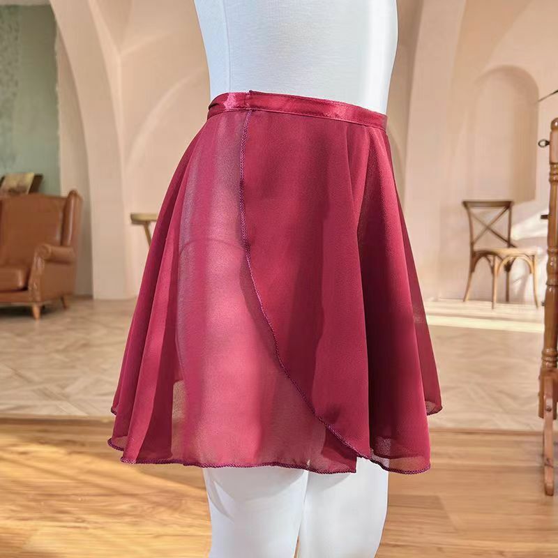 High quality ballet chiffon skirt pure flower printing practice warp knitted ballet dress for female children