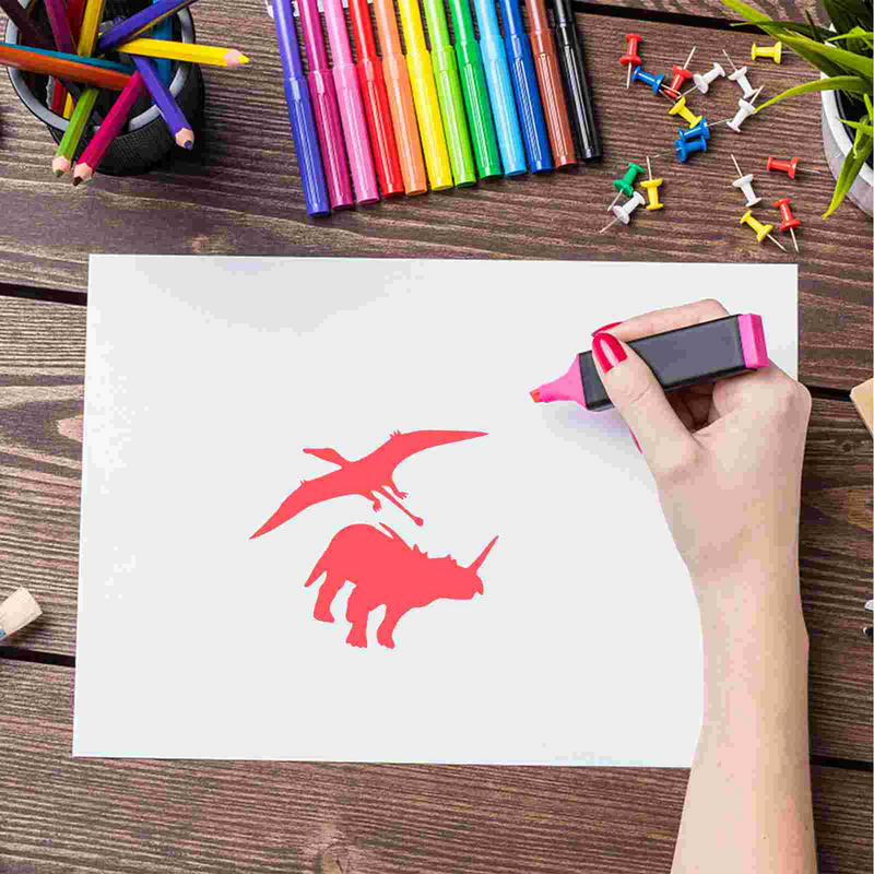 Трафареты для рисования динозавров, вспомогательный трафарет для творчества и творчества, полый шаблон, принадлежности для рисования