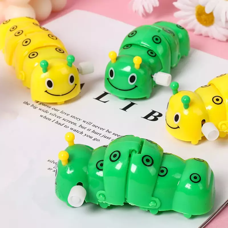 Mainan Ulat Jarum Jam Mainan Anak-anak Plastik Klasik Mainan Ulat Angin untuk Anak-anak Permainan Menyenangkan Anak Laki-laki Perempuan