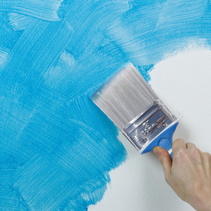 Pędzel do malowania ścian z gumową rączką płaska szczoteczka do malowania wiórów do malowania farbą na bazie wody lakier wewnętrzna powłoka zewnętrzna