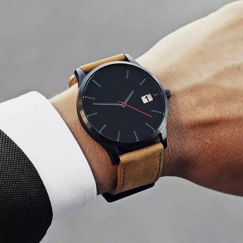 Nowy Montre męski duża tarcza wojskowy kwarcowy męski zegarek skórzany sportowy zegarek zegarek wysokiej jakości zegarek na rękę nowoczesny stylowy zegarek na rękę