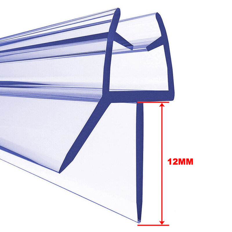 Tira de sellado de PVC para mamparas de baño, accesorio de 2 piezas de 50cm para puertas, se adapta a huecos de vidrio de 4-6mm
