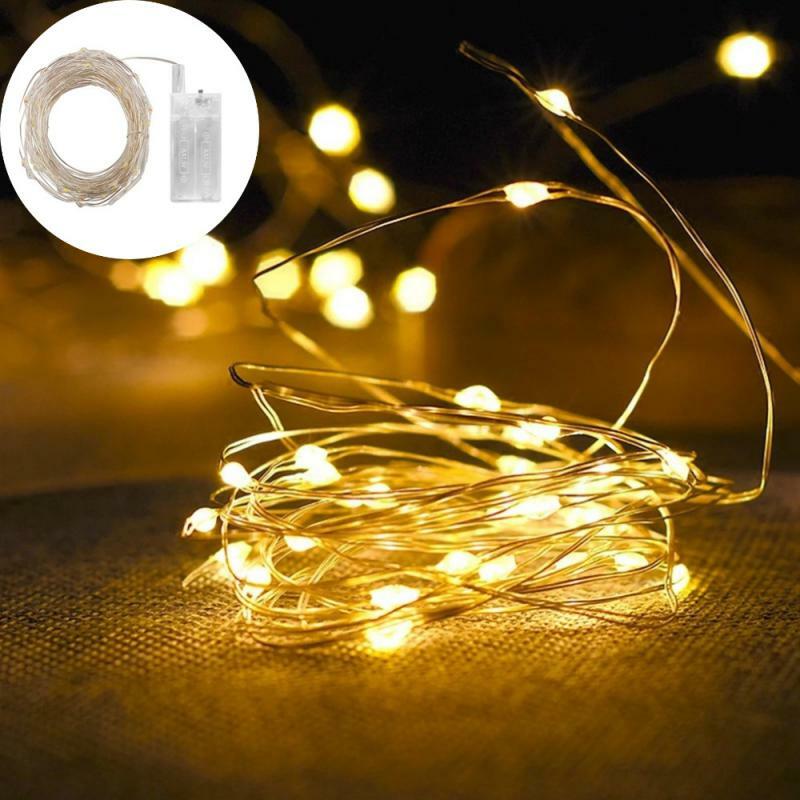 Mini guirxiété lumineuse LED dégradée pour Noël, fil de cuivre, étanche, batterie AA, décoration de fête de mariage, 30 LED