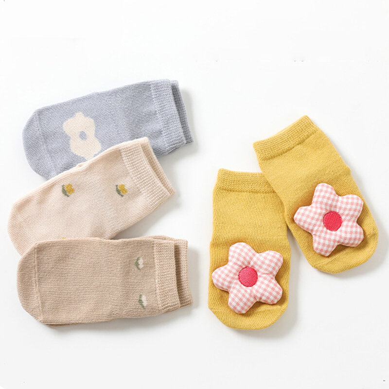 Modamama antypoślizgowe skarpetki dla dzieci Cartoon Comfort bawełniane skarpetki dla noworodka dzieci Solid Color Girls skarpetki dla niemowląt dla Bebe