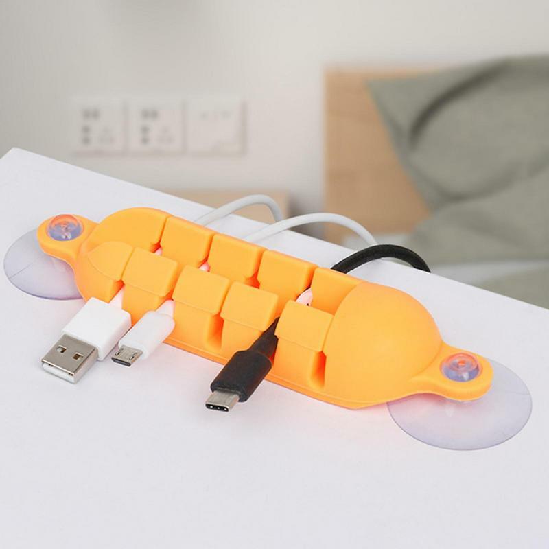 Charging Cord Organizer Silicone Cable Organizer Back Adhesive Cord Clips Multifunctional Wire Winder For Computer Cable Audio