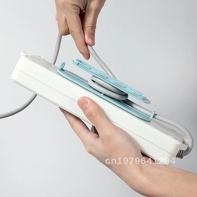 Seamless Power Strip Wall-Mounted Sticker Punch-Free Plug Fixer Self-Adhesive Fixer Cable Wire Organizer Socket Retainer H 1 Pcs