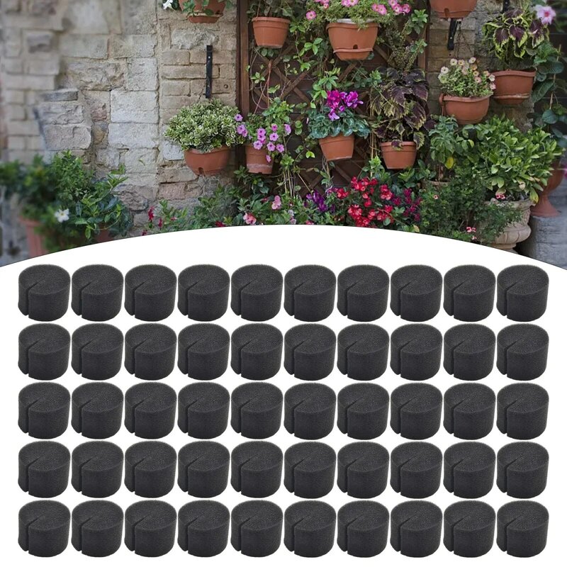 Collari Clone da giardino di alta qualità nuovo stile casuale nero 50 pezzi schiuma di clonazione Neoprene Non tossico PH pianta neutra