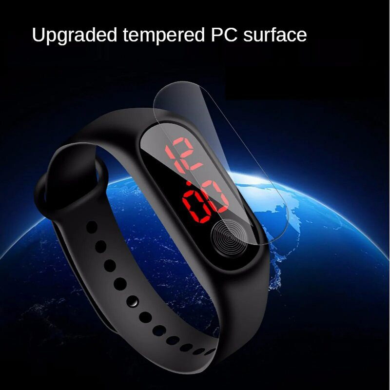 Outdoor Led Digital Watches Electronic Sports Watch Simple Color Silicone Wrist Watch Student Gift Relogio