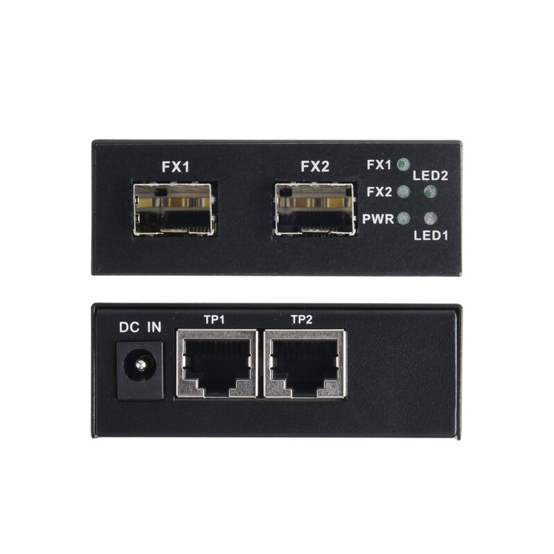 1 pz Gigabit SFP Media Converter 2 SFP a 2 RJ45 ricetrasmettitore 10/100/1000M interruttore in fibra ottica con modulo SFP 3KM/20KM LC/SC