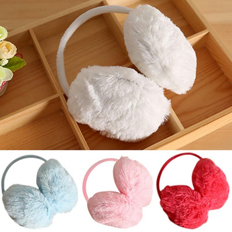 Faux Fur Earmuff for Women Ear Protector Soft Warm Solid Color Plush Knit Earmuff Outdoor Winter Earwarmer