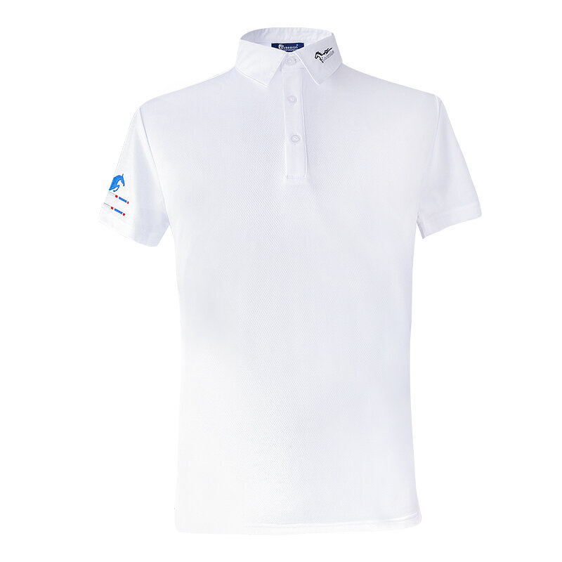 Cavassion-abbigliamento da equitazione bianco per uomo, abbigliamento da equitazione, camicie di lusso, alta qualità, maglietta maschile blu Navy