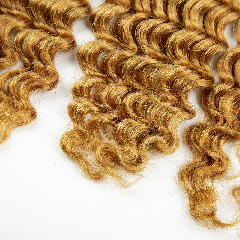 Nabi Honey Blonde Hair Braiding Bundles Deep Wave Virgin Human Hair Bulk No Weft Hair Extensions for Boho Braids