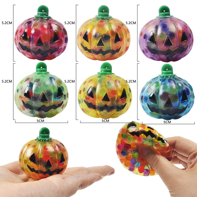 Mainan Squishy labu Halloween, mainan sensor penghilang stres lucu untuk alat peraga dekorasi Halloween