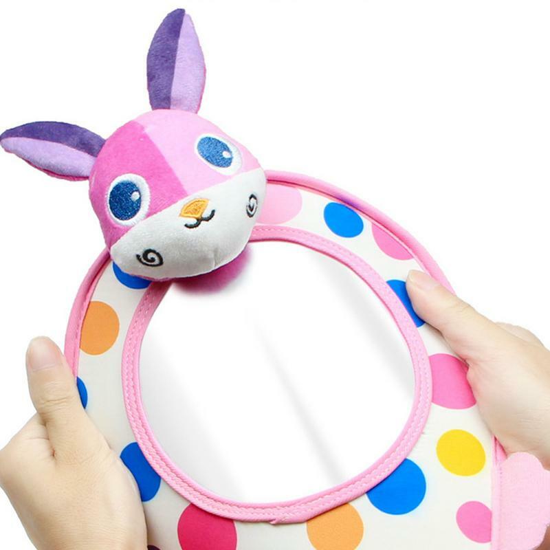아기용 안전 카시트 거울, 아기 만화 동물 관찰 거울, 넓은 크리스탈 클리어 뷰, 유아용 놀이방 거울