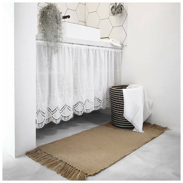 Tirai kain bordir antik gorden gelap lemari kamar tidur dapur kamar mandi dekorasi rumah batang saku kafe pendek 1 Panel