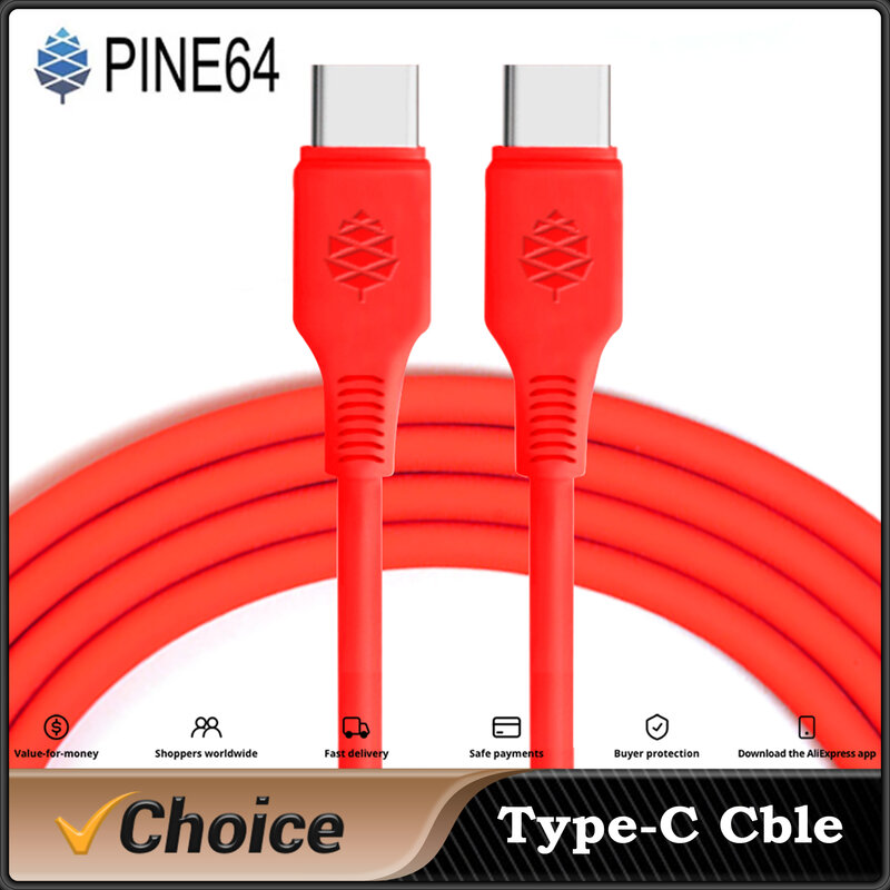 Pine64 Original Type-C To C High-temperature resistant silicone Cable for pine64 Pinecil V1 TS101 Soldering Iron Plug and play