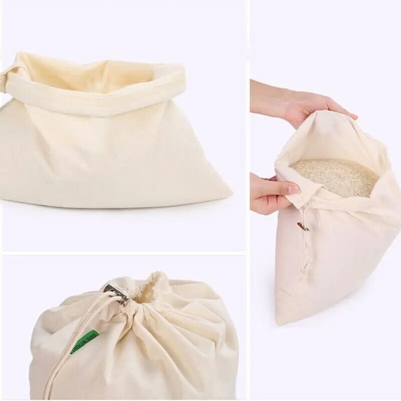 E74B Reusable Cotton Mesh Shopping Bag Grocery Fruit Vegetable Storage String Bag