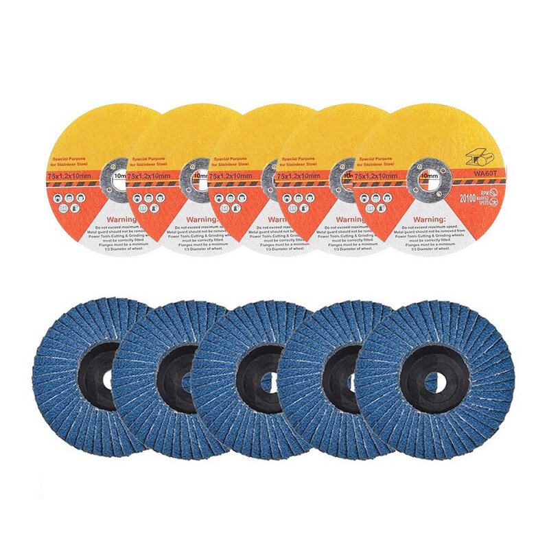 Blue Sand Louver Cutting Discs Zirconium Corundum 10pc Circular Resin Cutting Disc For Angle Grinder Power Tools