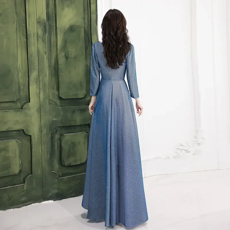 Вечернее платье, женское банкетное платье, роскошное нишевое элегантное официальное платье во французском стиле с длинными рукавами, платья