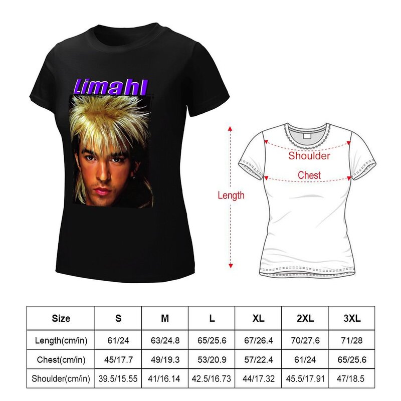 Limahl-Camiseta de banda para mujer, tops bonitos de moda coreana, camisas de gato