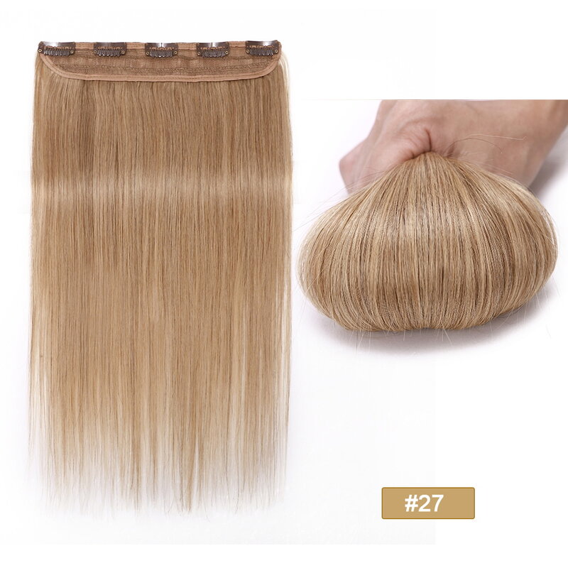 Clip da 10 "-24" nelle estensioni dei capelli umani Clip di un pezzo di trama di capelli umani reali al 100% in parrucchino dritto naturale per le donne