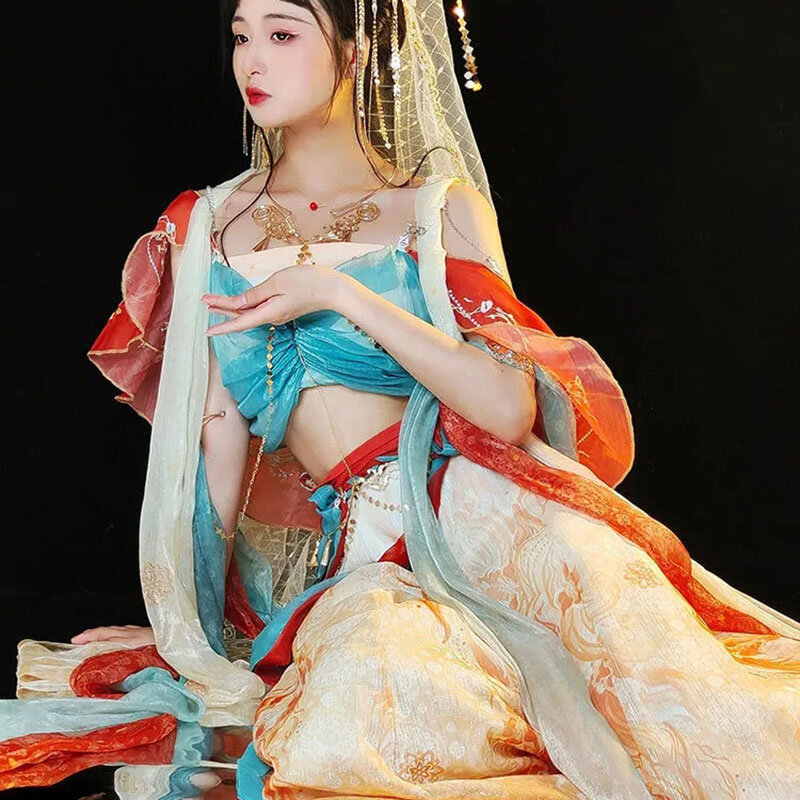 Traje de dança estilo chinês para mulheres, roupas Hanfu, princesa oriental Hanfu, roupas exóticas de fotografia, fotografia fotográfica Hanfu