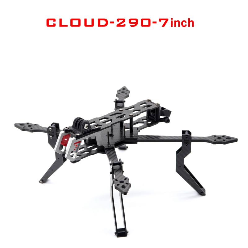 CLOUD-290 Dron de carreras RC de 7 pulgadas, FPV de largo alcance con soporte de deslizamiento de aterrizaje alto, dispositivo de tiro para fotografía DIY