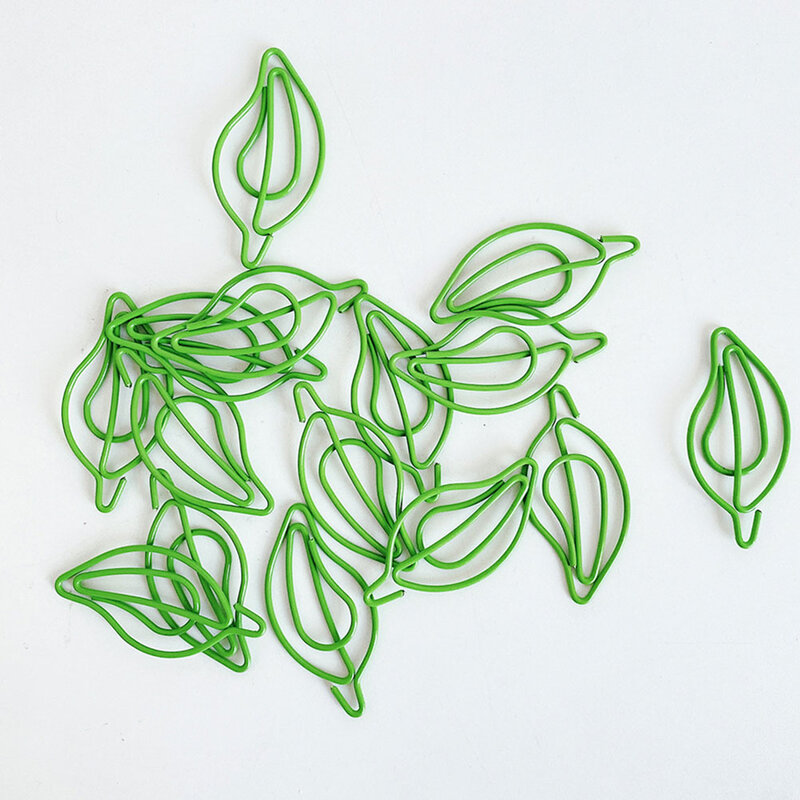 30pcs Paper Clips Leaf Paperclips Cute Used For Books Stationery School Office Decor Reusable Practical Delicate