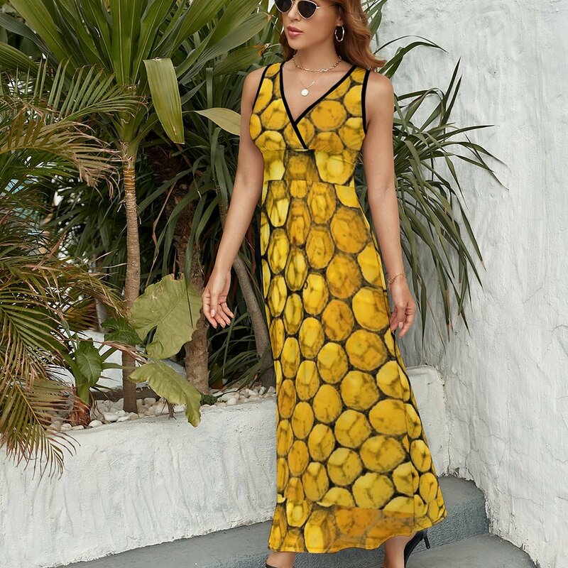The Yellow HMarkets-Robe de soirée en fibre pour femme, tenue d'été, 2023