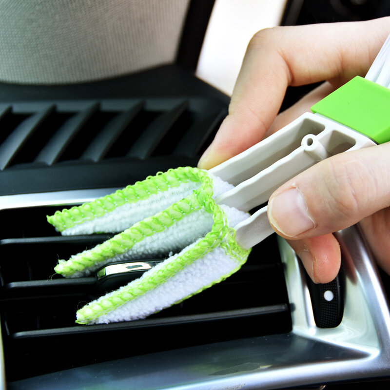 Prático auto ferramentas de limpeza do agregado familiar duplo slider ar condicionado do carro saída escova limpa janela cortinas teclado escova mais limpa