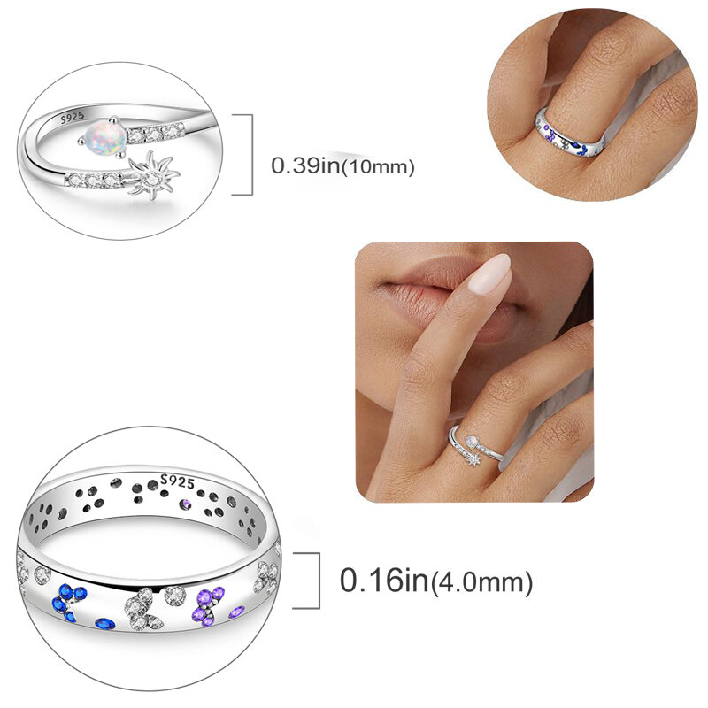 Nowy odpowiedni dla kobiet pierścień z sercem Pandora 925 srebro Fit ślub zaręczynowy przyjęcie rocznicowe kryształowy pierścionek biżuteria prezent