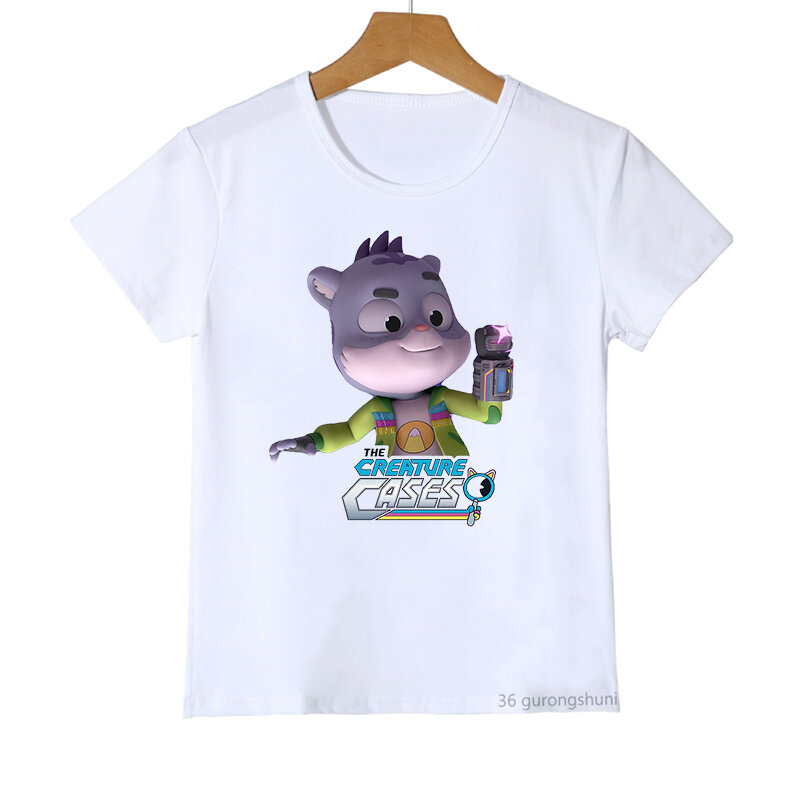 Camiseta con estampado de dibujos animados para niños y niñas, ropa divertida de Animethe Creature, Tops de manga corta