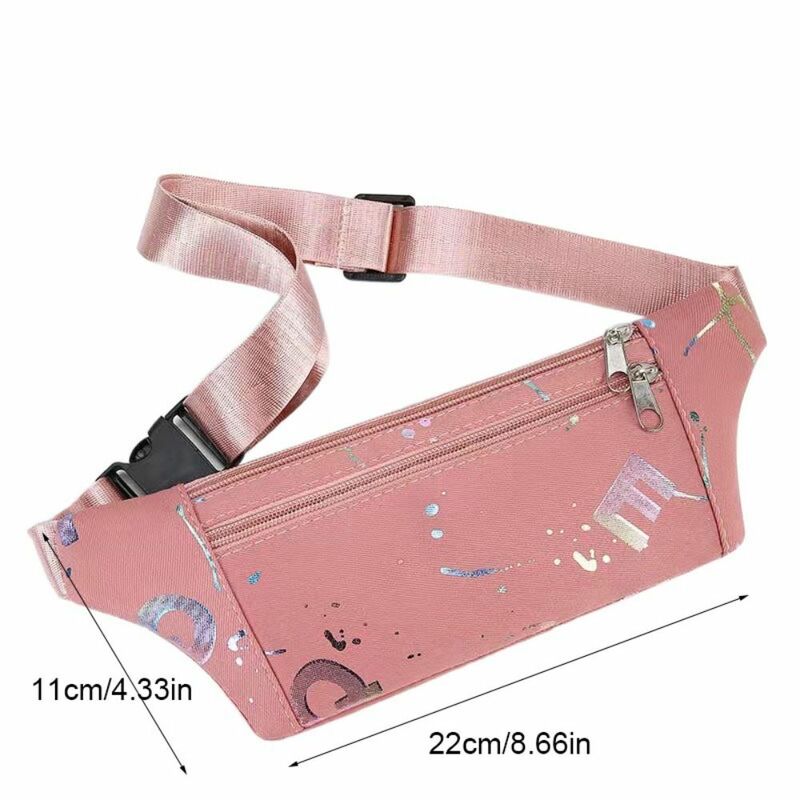 Patchwork Nylon Chest Bag Elegant Zipper Handbag Canvas Crossbody Bag Belt Bag Korean Style Sports Waist Bag Daily