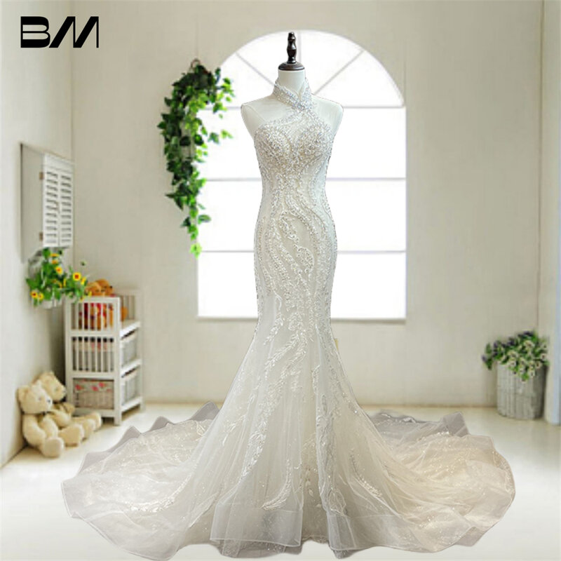 Женское фатиновое платье с индикацией, блестящее длинное платье со шлейфом, свадебное платье