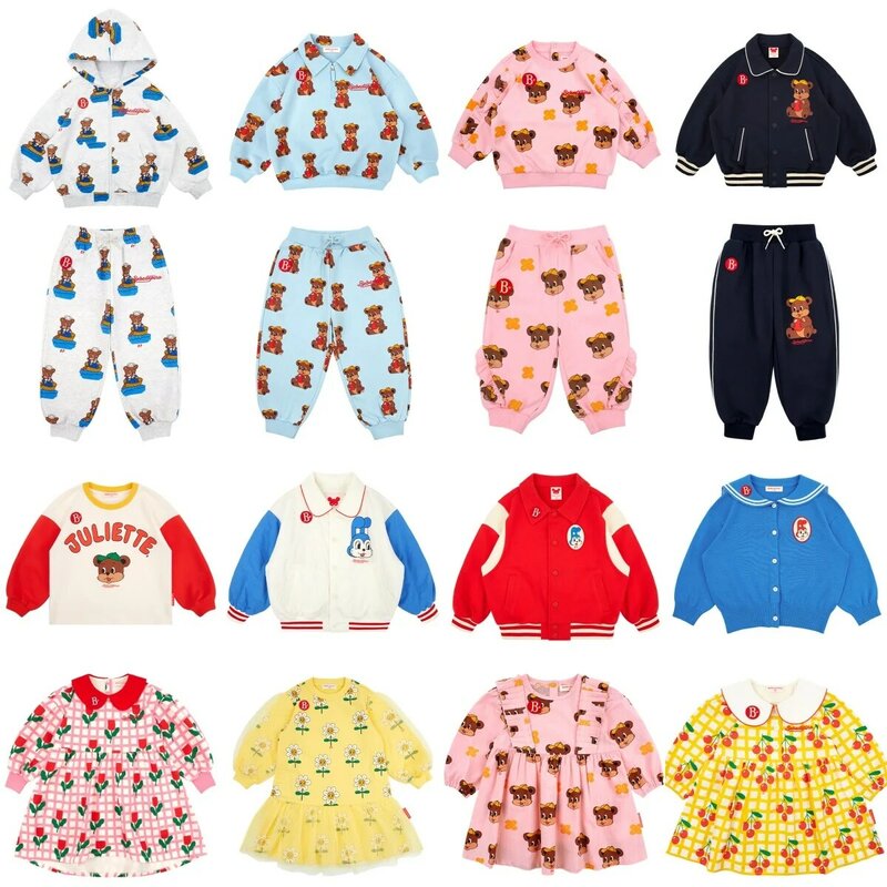 2024 koreanische Mädchen Kleid Jungen Sweatshirts Baby Set Kind Frühling Birth Oblast naump Wizex Kinder Pullover Kinder Baby kleidung kleine Jungen Kleidung