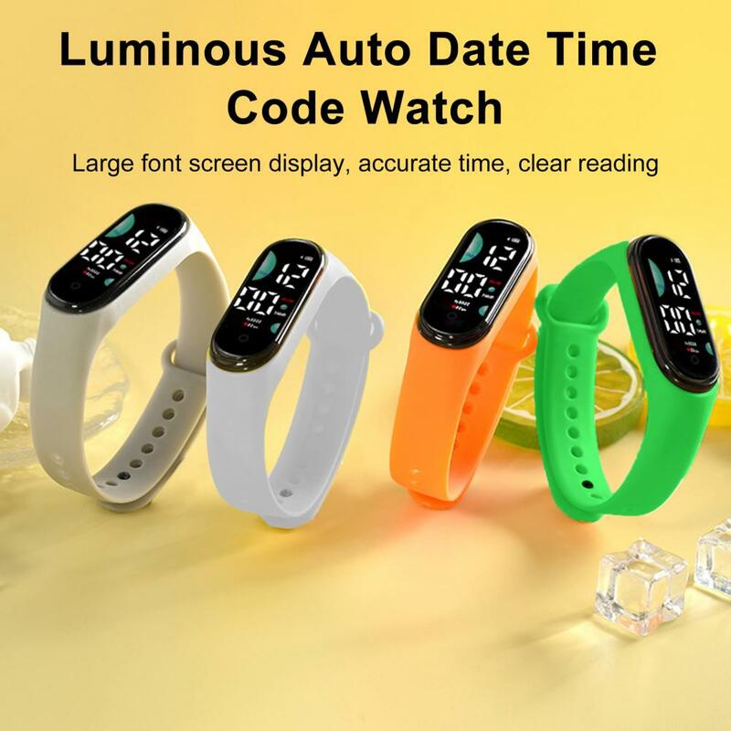 어린이 전자 시계 스포츠 어린이 시계, 방수 LED 디스플레이 손목시계, 발광 자동 날짜, 풀 캘린더 디지털 시계