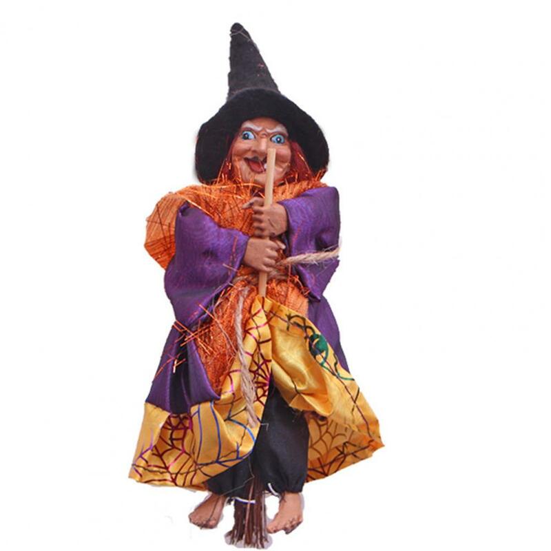 Boa bruxa ornamento longa vida útil atraente pendurado ornamento halloween bruxa estatueta pendurado decoração