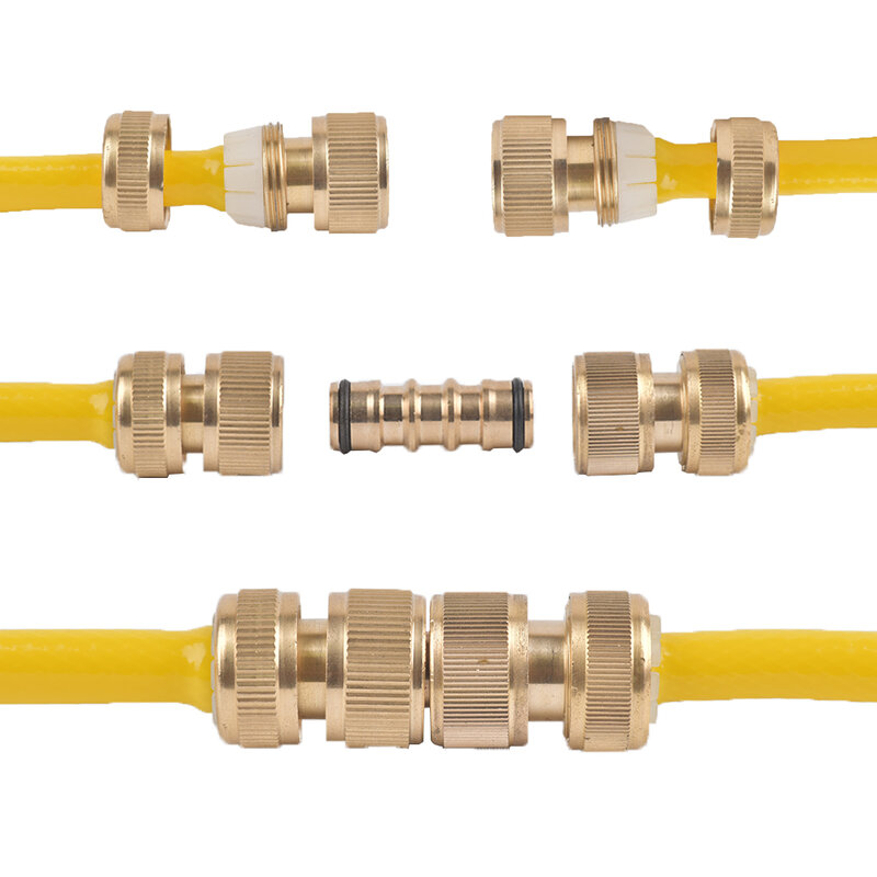 1/2 3/4"  Thread Quick Connector Brass Garden Watering Adapter Drip Irrigation Copper Hose Quick Connector Fittings 1 Pcs
