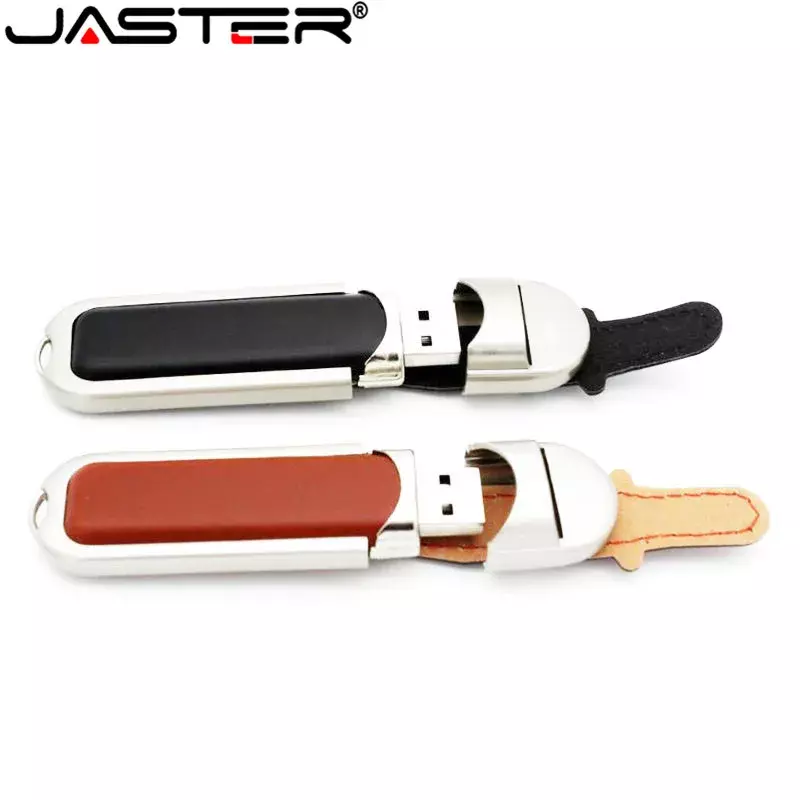 JASTER New Leather USB 2.0 Flash Drives 64GB 32GB 16GB 8GB 4GB Memory Stick Free Color printing Pen drive Creative gift U Disk