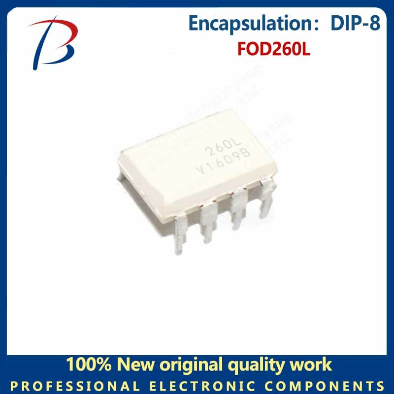 Acoplador óptico com saída de porta lógica, Isolador óptico, DIP-8, DIP-8, O pacote FOD260L, 10pcs
