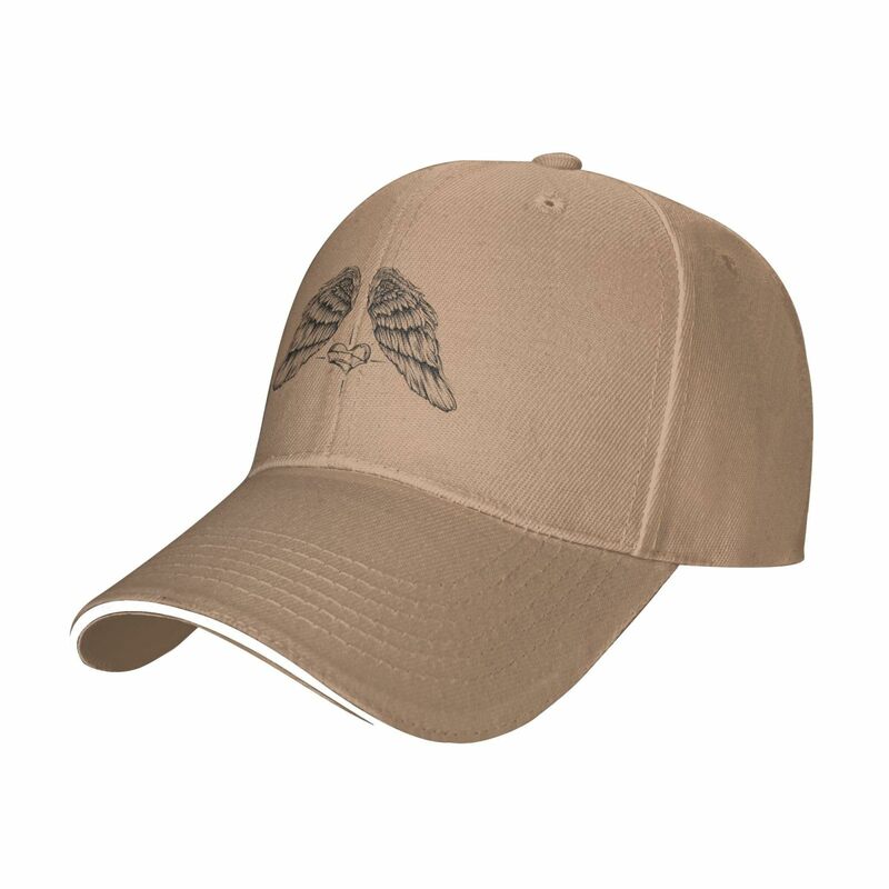 Angel Wings and Heart Baseball Cap Sandwich Brim Hats for Men Women Adjustable Caps Fashion Trucker Hat Unisex Mesh Caps