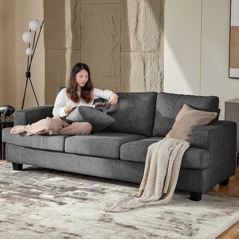 Divano a 3 posti Oversize, divano divano da 89 "Extra Large con divani con sedile Extra profondo, grigio