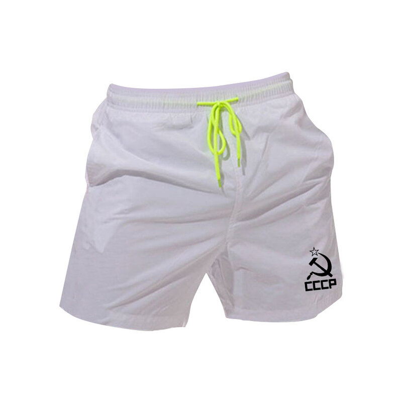 HDDHDHH pantalones cortos informales de verano para hombre, pantalones de secado rápido con decoración de cordón de moda, color sólido, vacaciones, Playa