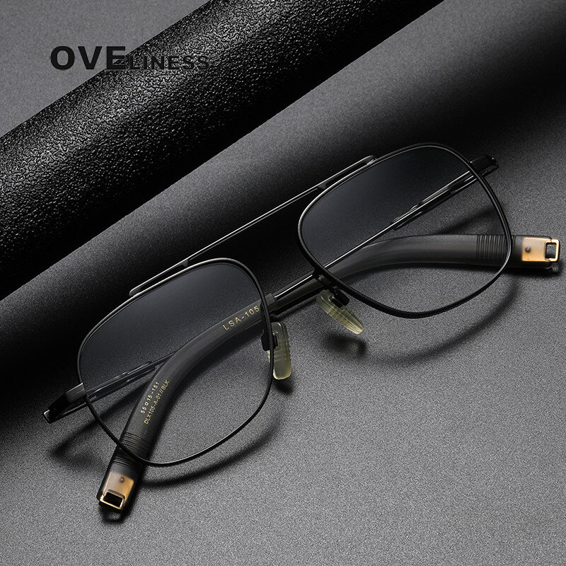Bingkai Kacamata Titanium Asetat untuk Pria 2022 Baru Retro Antik Persegi Bingkai Kacamata Resep Kacamata Optik